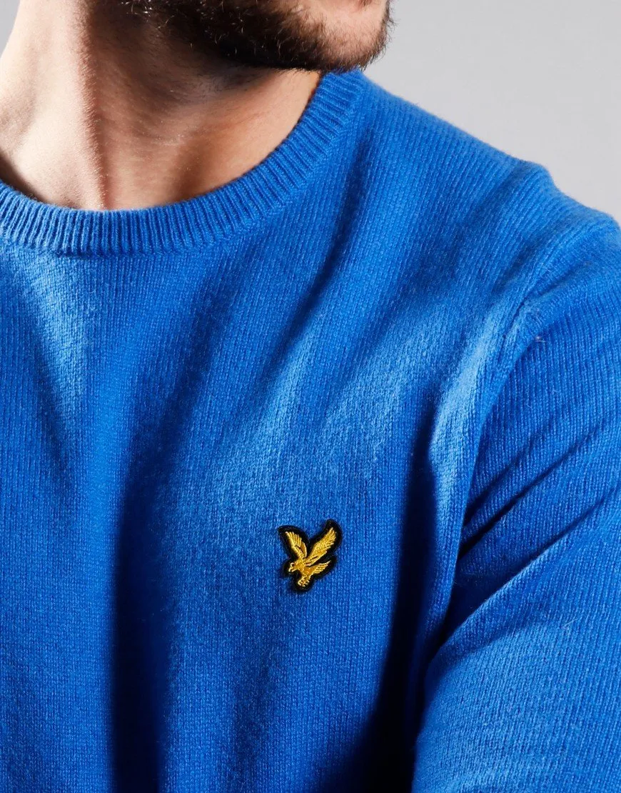 Lyle & Scott Crew Neck Lambswool Blend Jumper in Blue