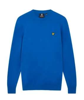 Lyle & Scott Crew Neck Lambswool Blend Jumper in Blue