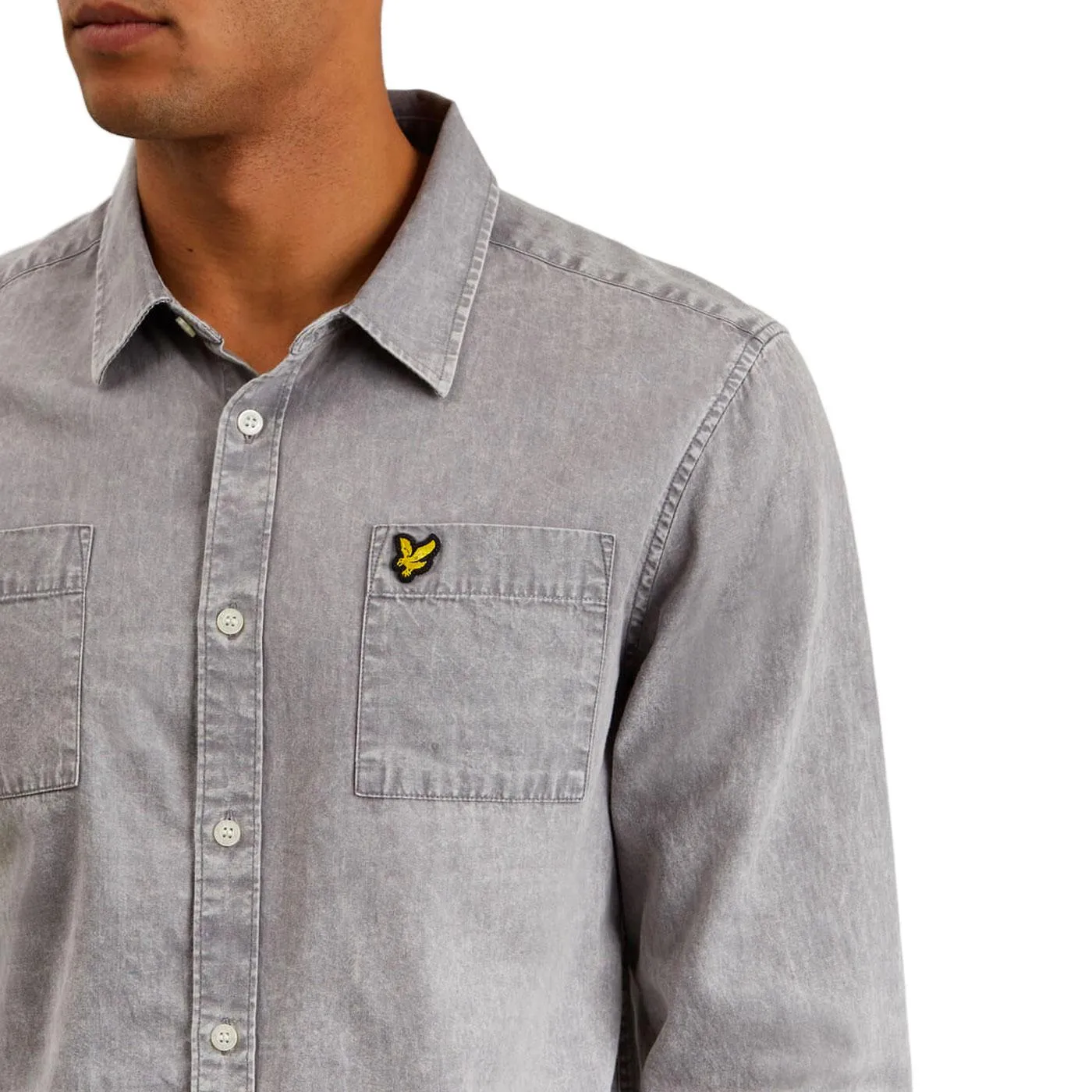 LYLE & SCOTT Retro Sun bleached Shirt DOLPHIN GREY