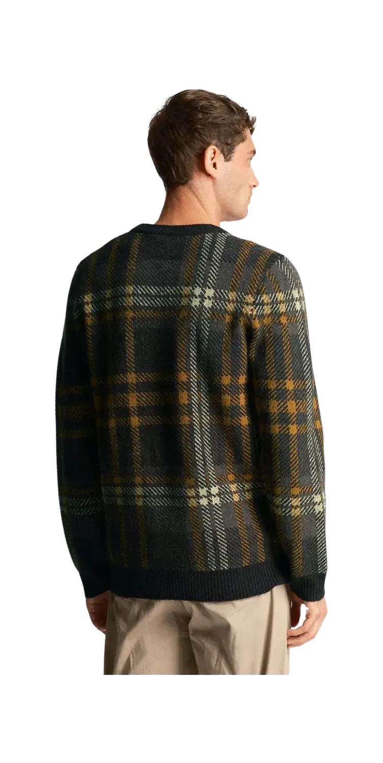 Lyle & Scott Tartan Crew Neck Knitted Jumper