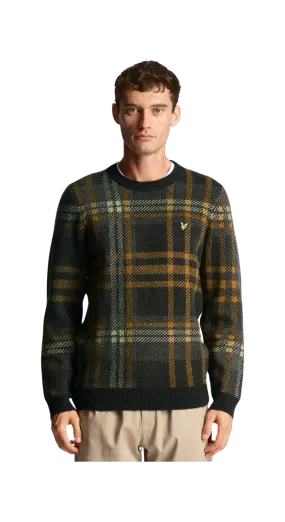 Lyle & Scott Tartan Crew Neck Knitted Jumper