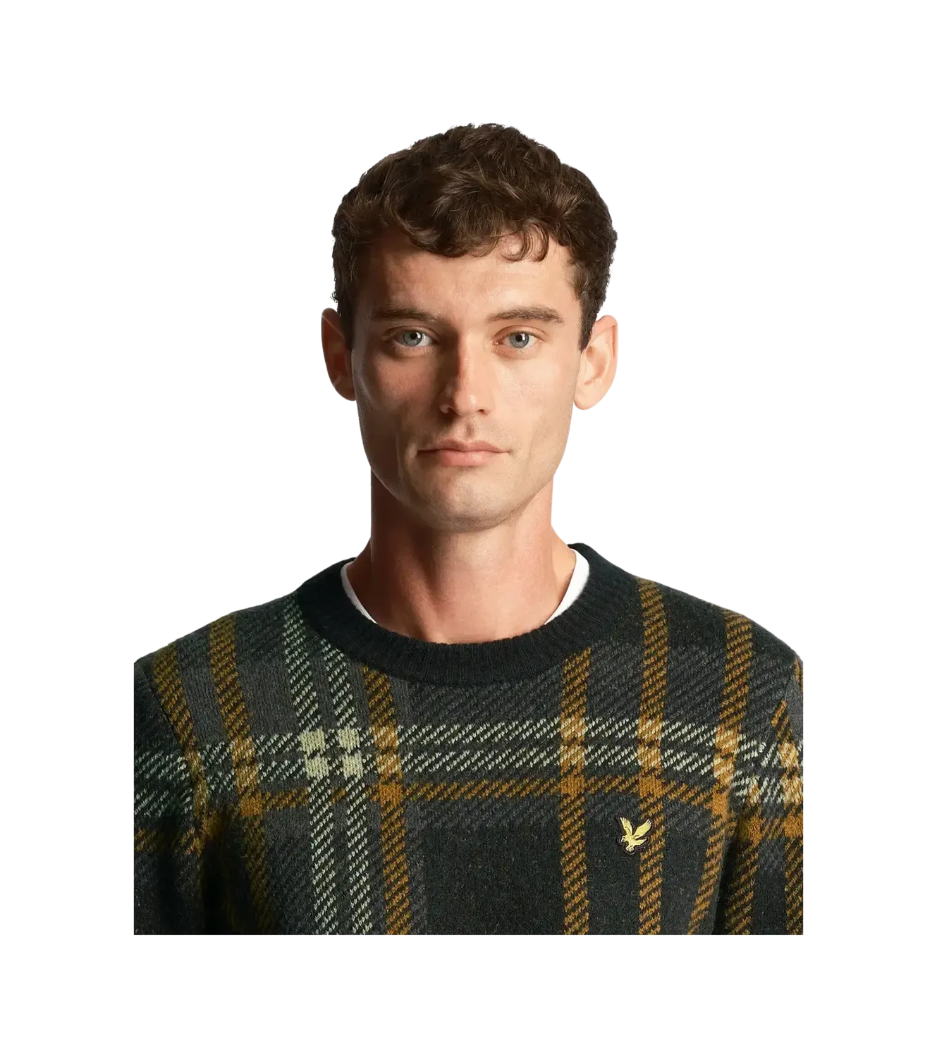 Lyle & Scott Tartan Crew Neck Knitted Jumper