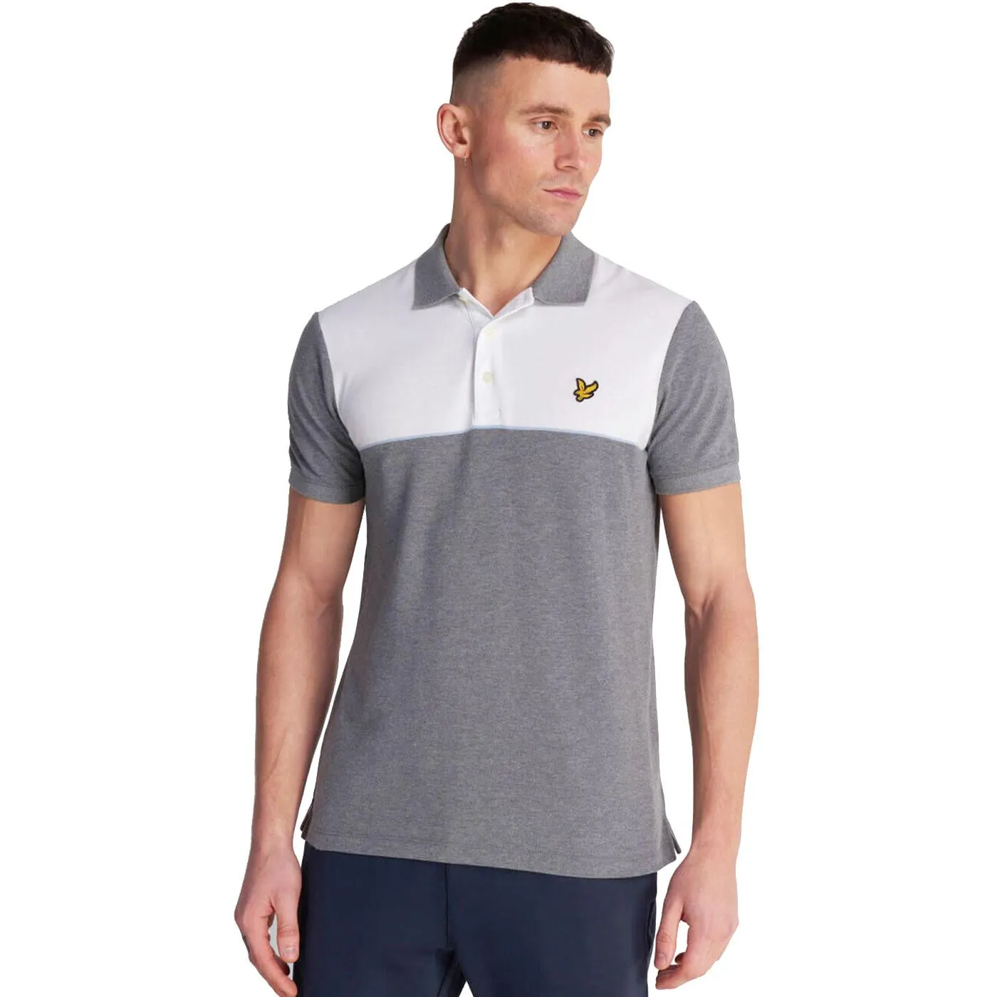 LYLE & SCOTT Yoke Block Stripe Pique Polo Shirt