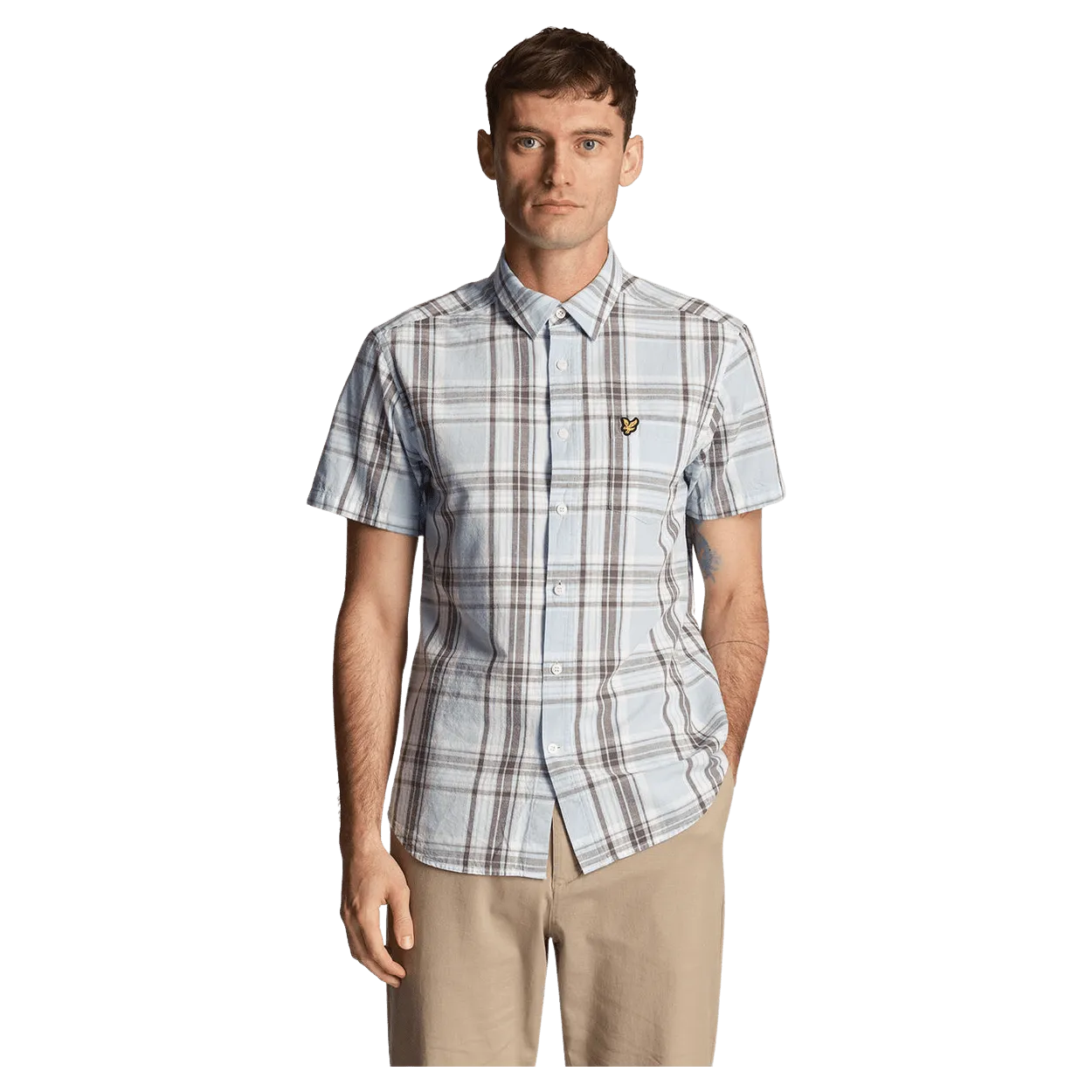 Lyle and Scott Linen Check Short Sleeve Shirt