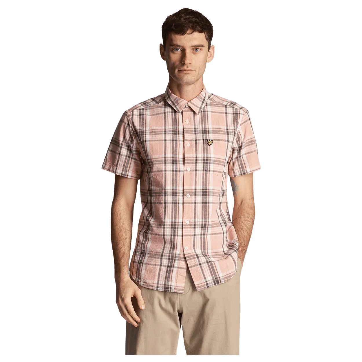 Lyle and Scott Linen Check Short Sleeve Shirt