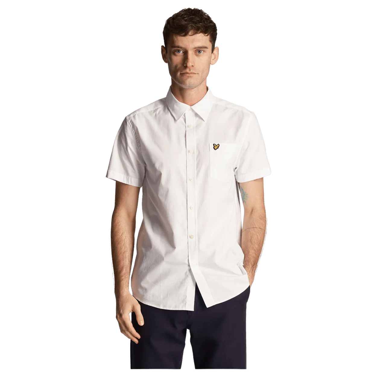 Lyle and Scott Plain Poplin Short Sleeve Shirt