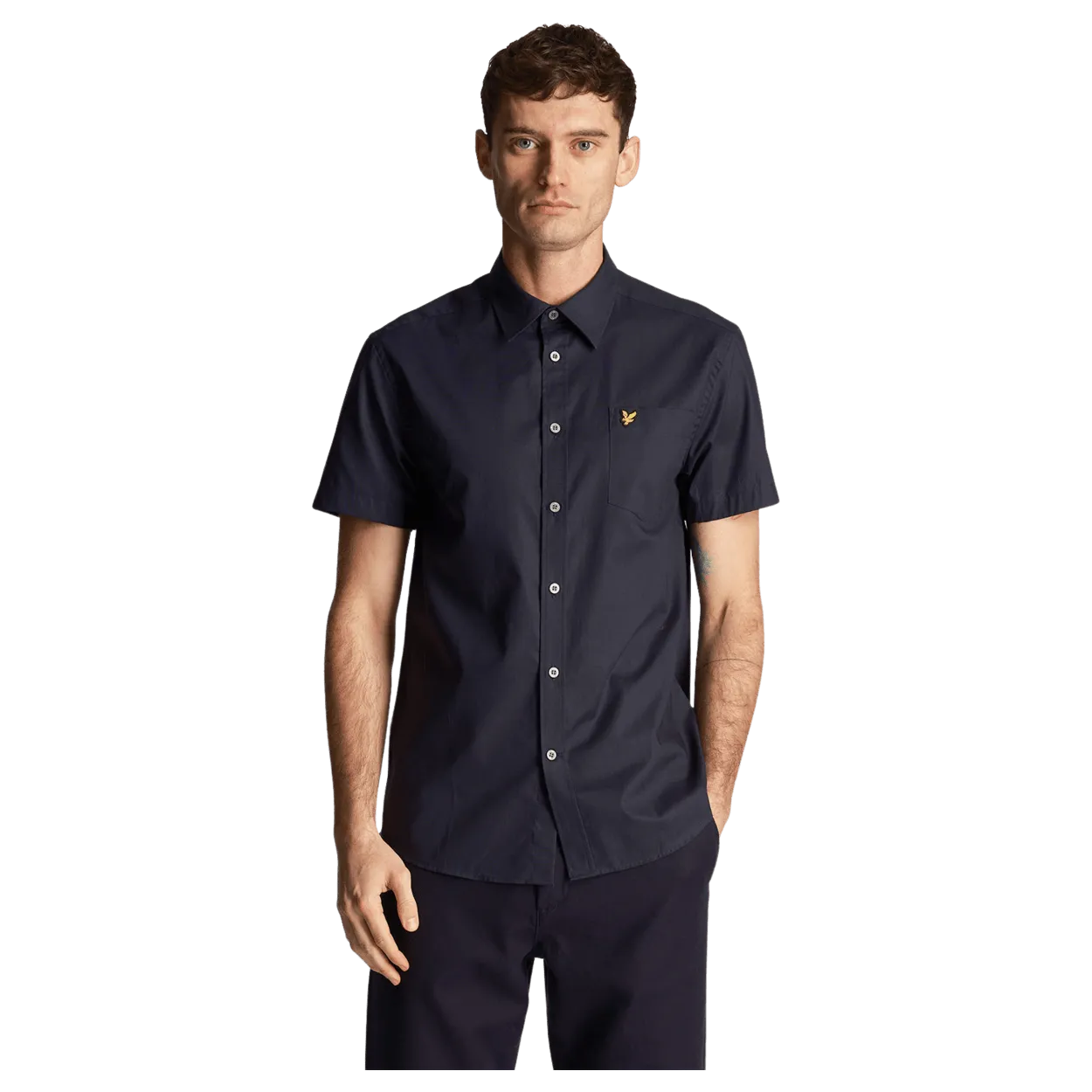 Lyle and Scott Plain Poplin Short Sleeve Shirt