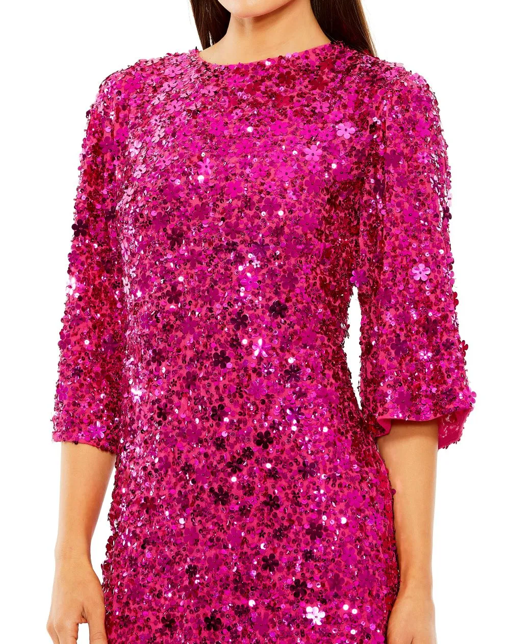 Mac Duggal 10032 Floral Sequin Short Cocktail Dress