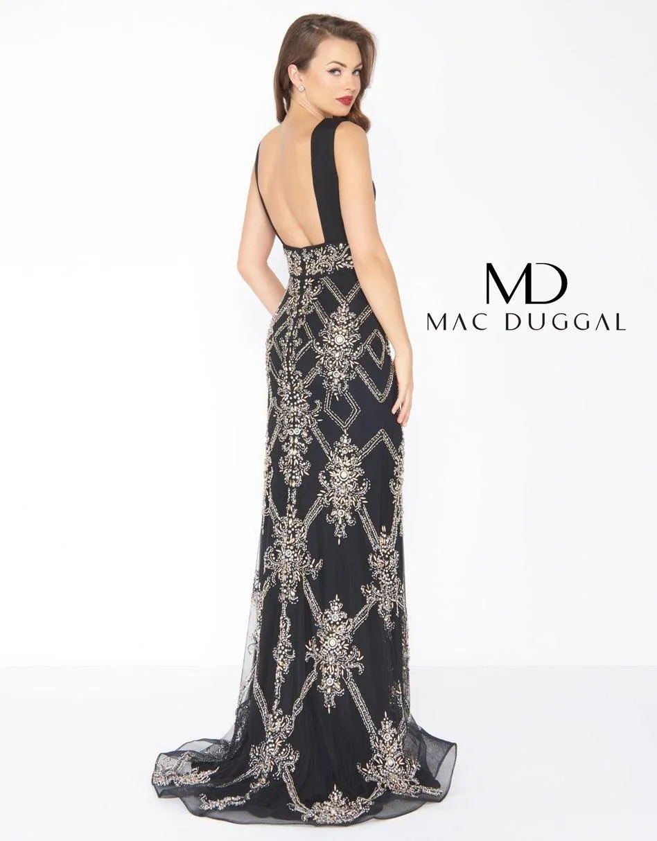 Mac Duggal 50414 Prom Long Sleeveless Beaded Dress