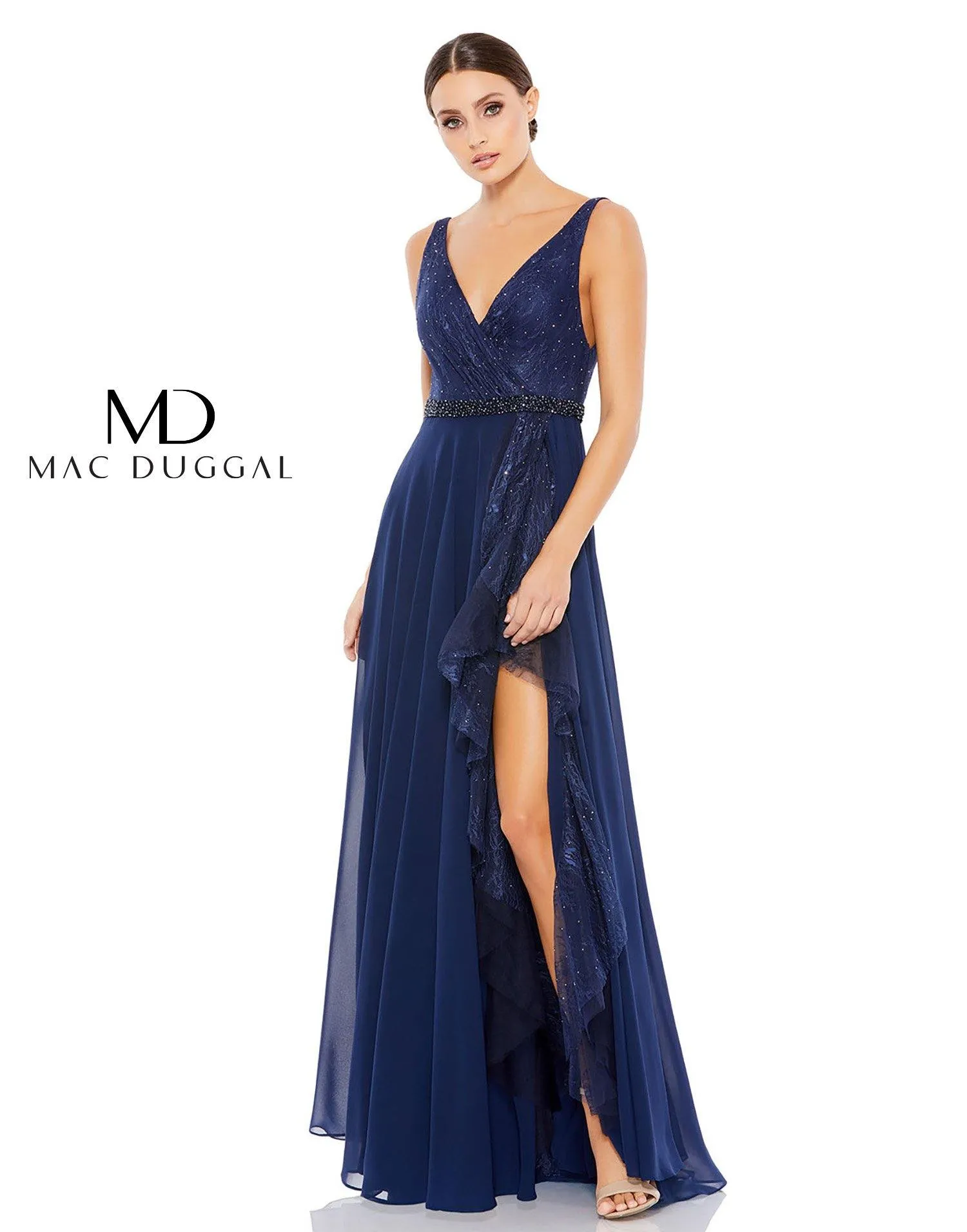 Mac Duggal 67482 Prom Long Sleeveless Formal Dress