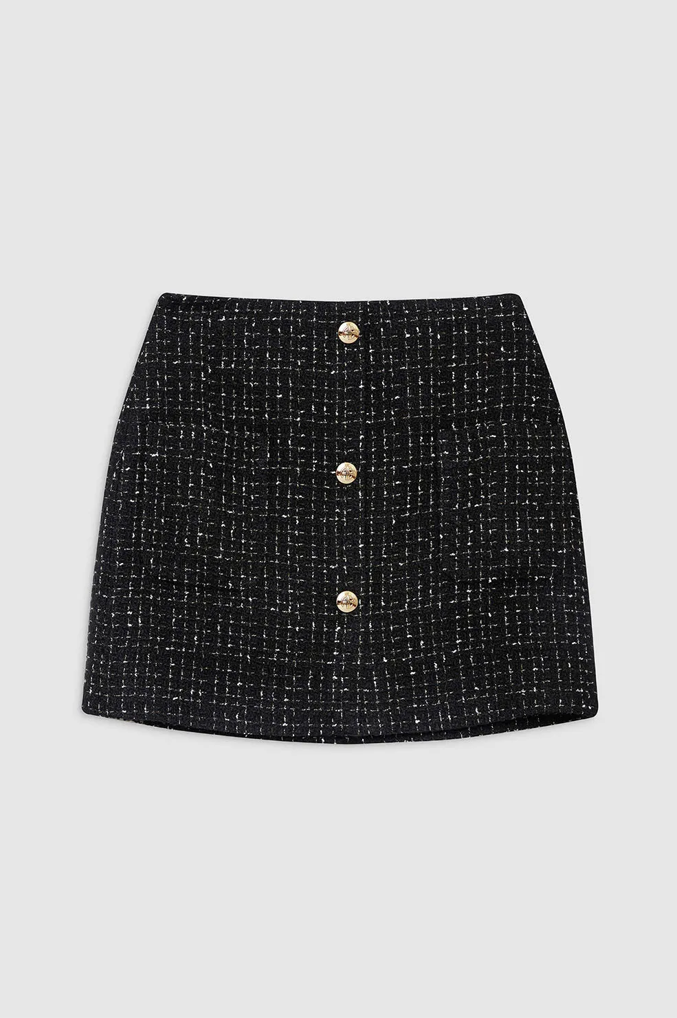 Mateo Skirt - Black And White Tweed