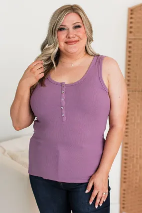 Memorable Moments Henley Tank Top- Lavender