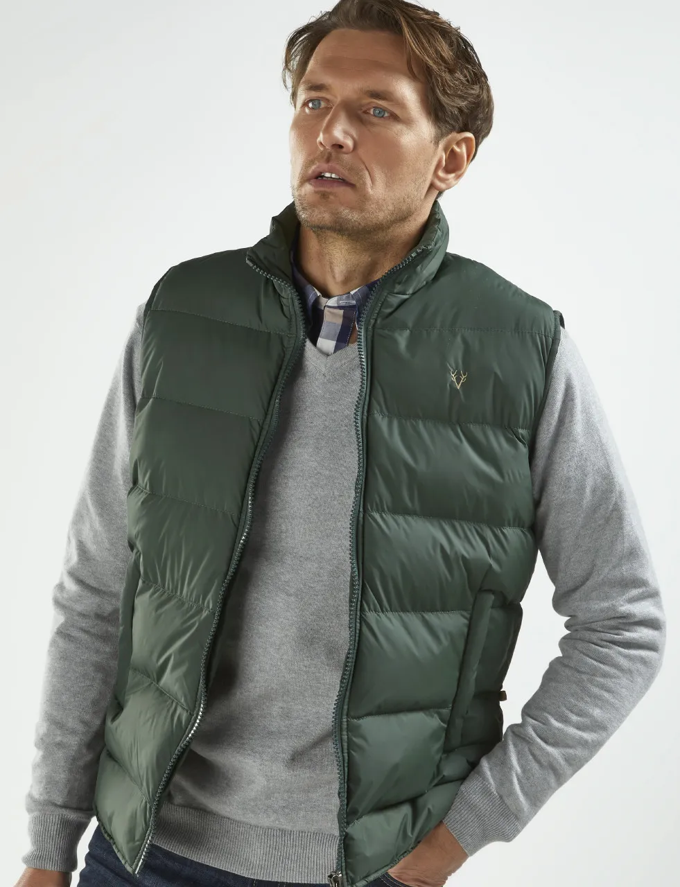 Mens Padded Gilet (3063) Green - by Vedoneire of Ireland - puffy puffa vest