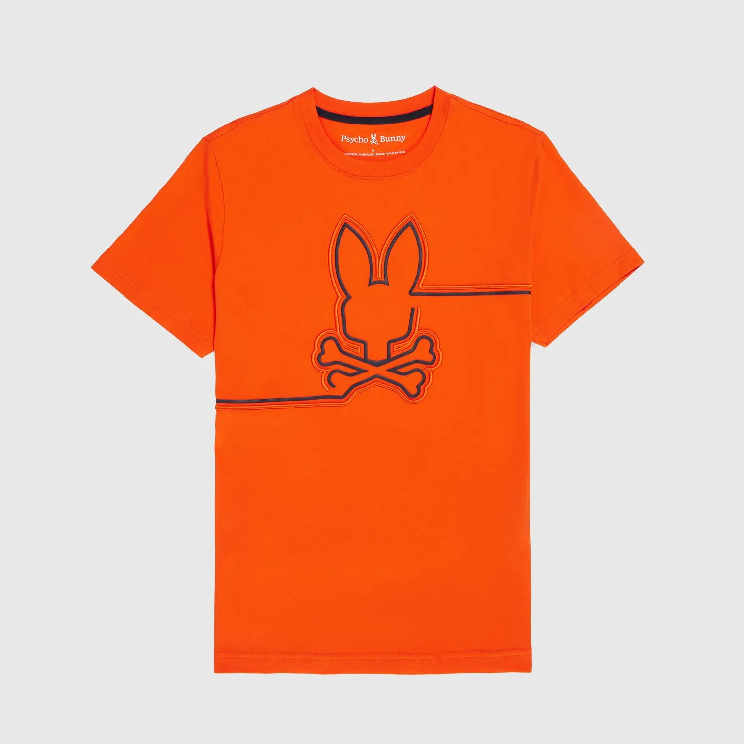 Men's Psycho Bunny Chester Embroidered Graphic Tee Tangerine Tango