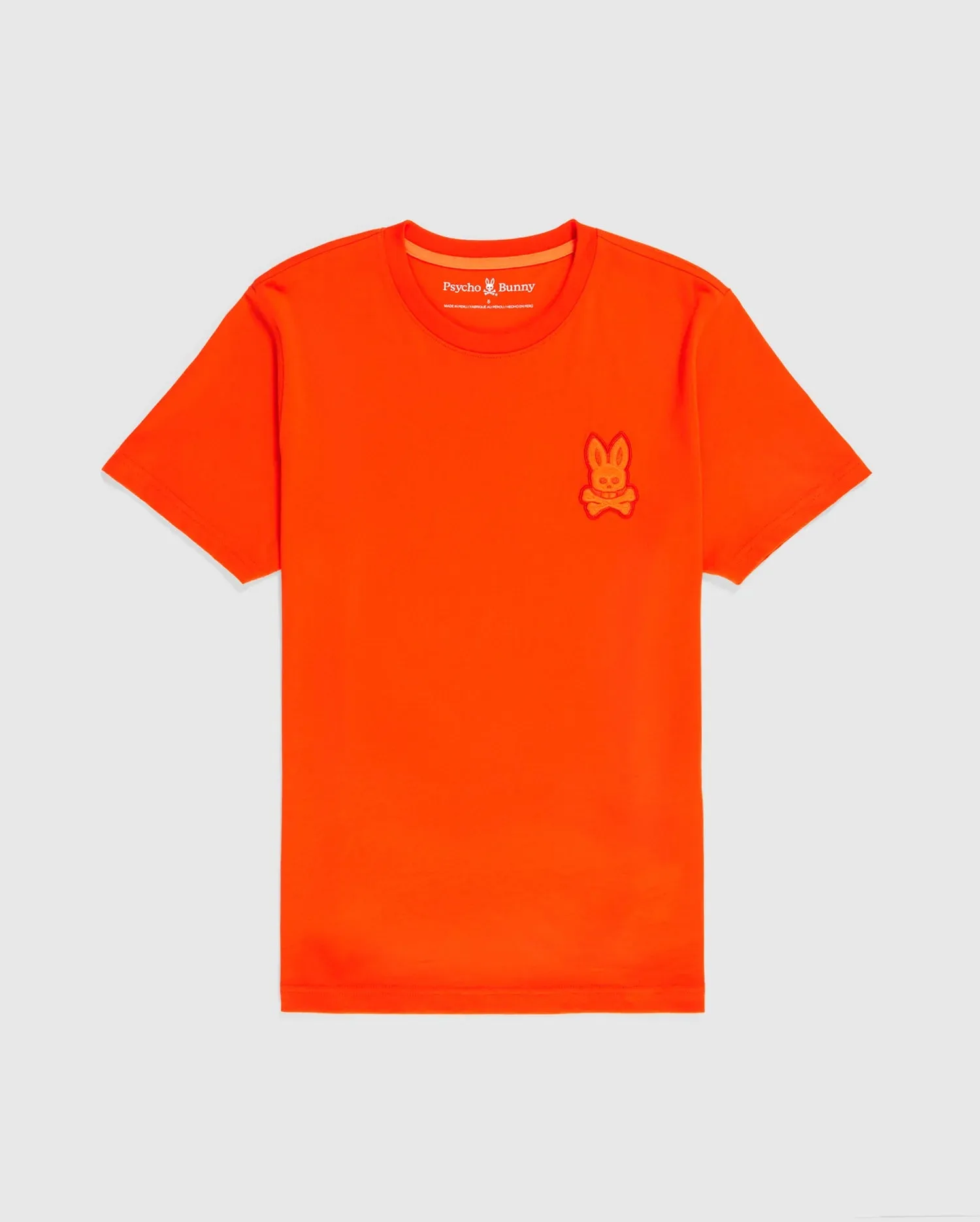 Men's Psycho Bunny Cleveland Chainstitch Logo Tee Tangerine Tango