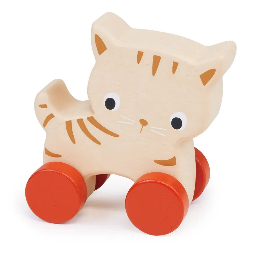 Mentari Wooden Kitten On Wheels