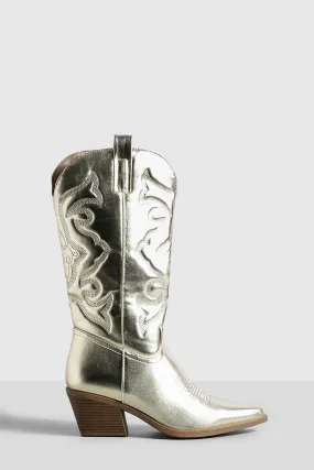 Metallic Western Cowboy Boots