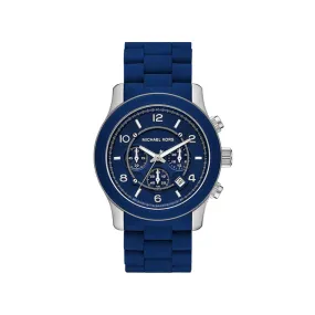 Michael Kors Runway Chronograph Navy Silicone-Wrapped Stainless Steel Watch