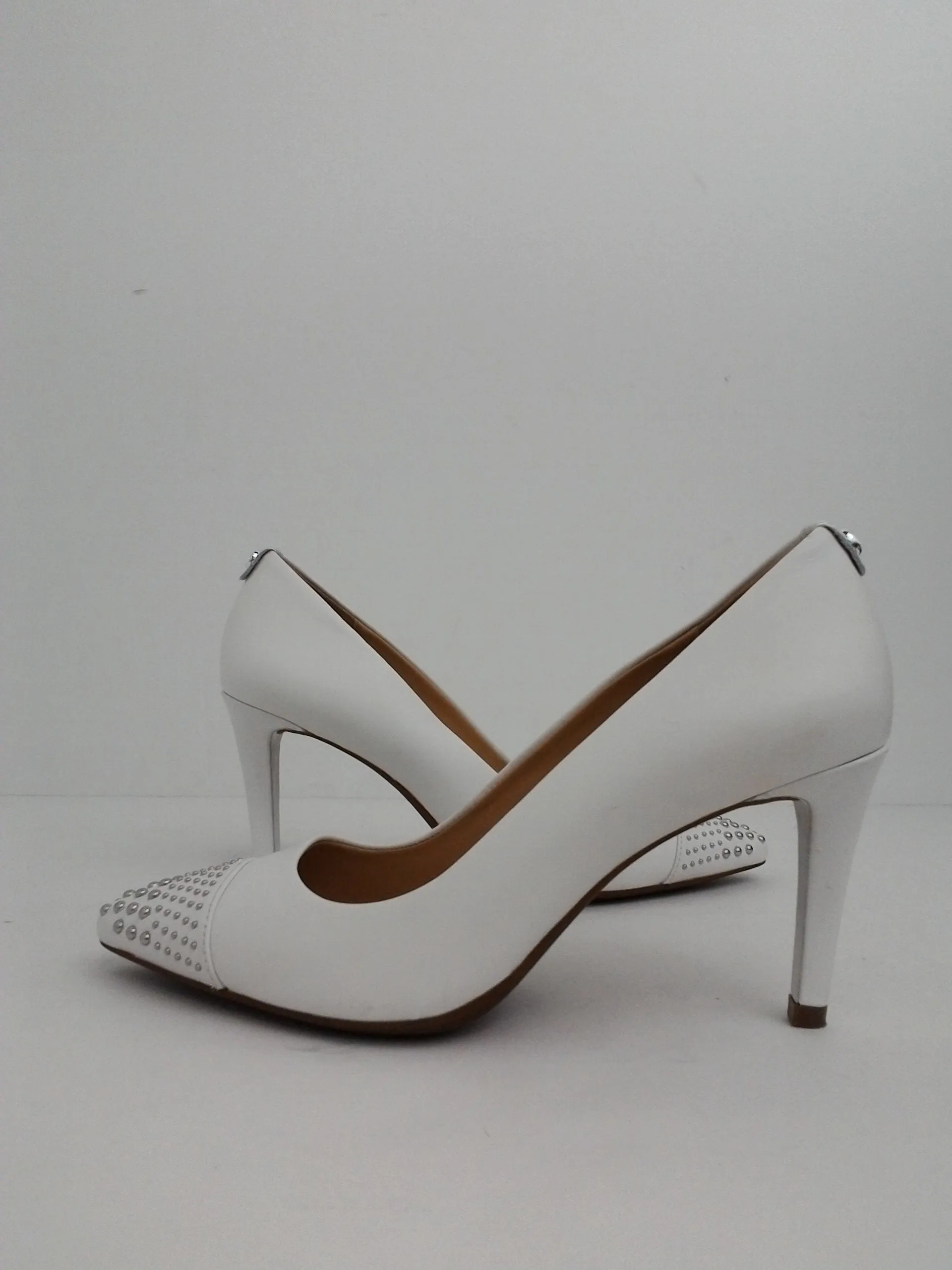 Michael Kors Women's Studded Leather Pump White Size 6 M