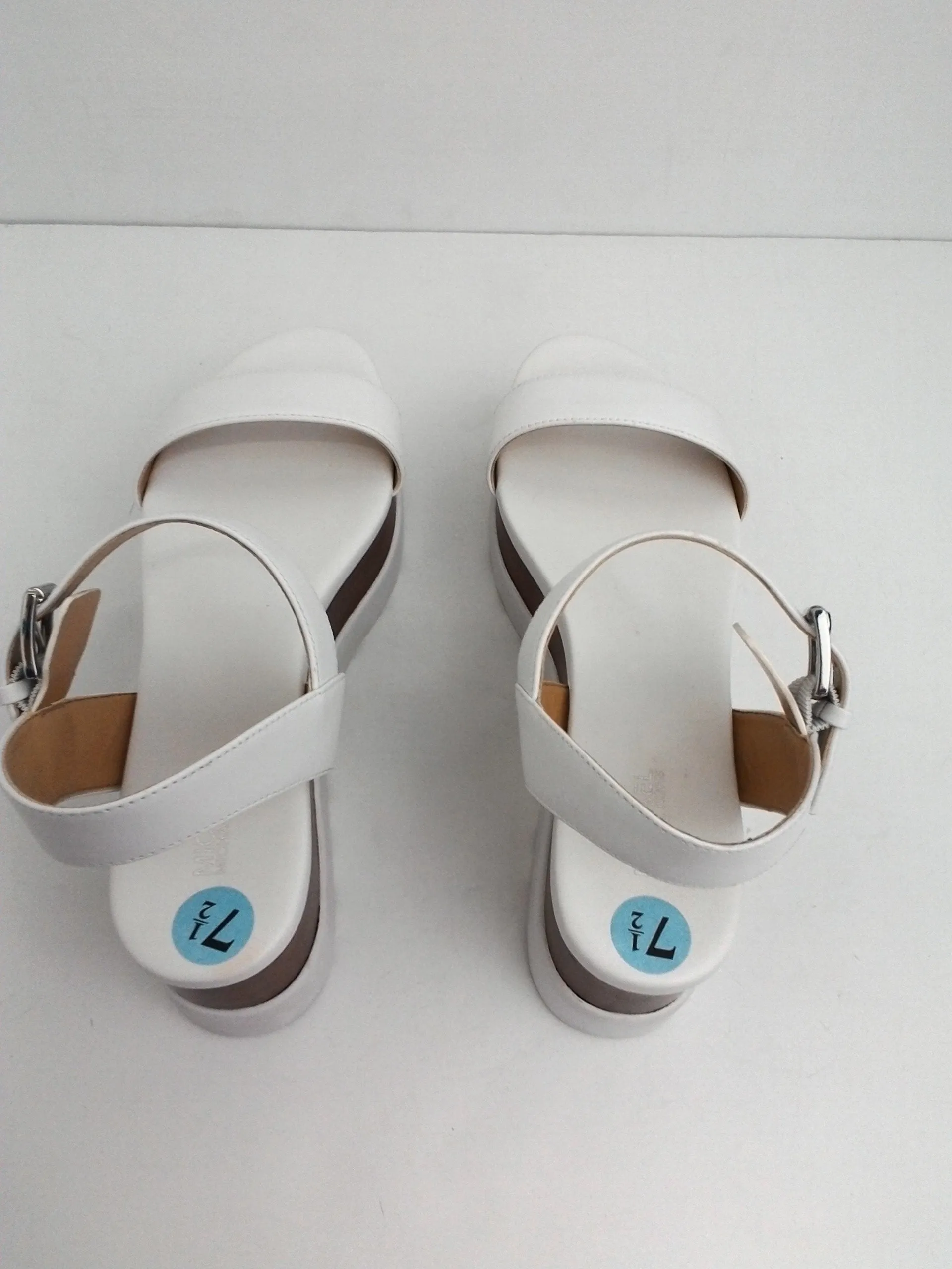 Michael Kors Women's White Leather Platform Sandal Size 7.5