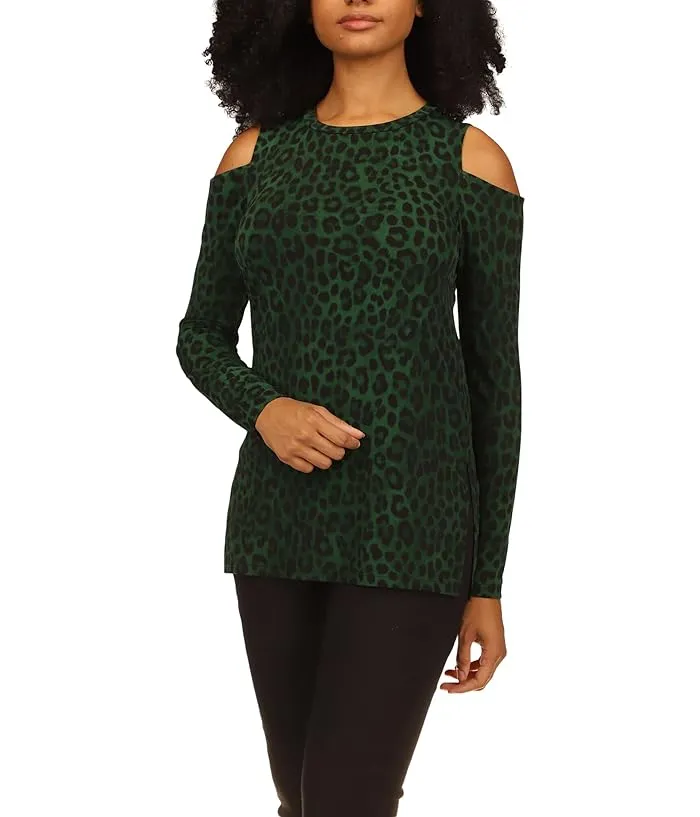 MICHAEL Michael Kors Cheetah Long Sleeve Cold-Shoulder Women's