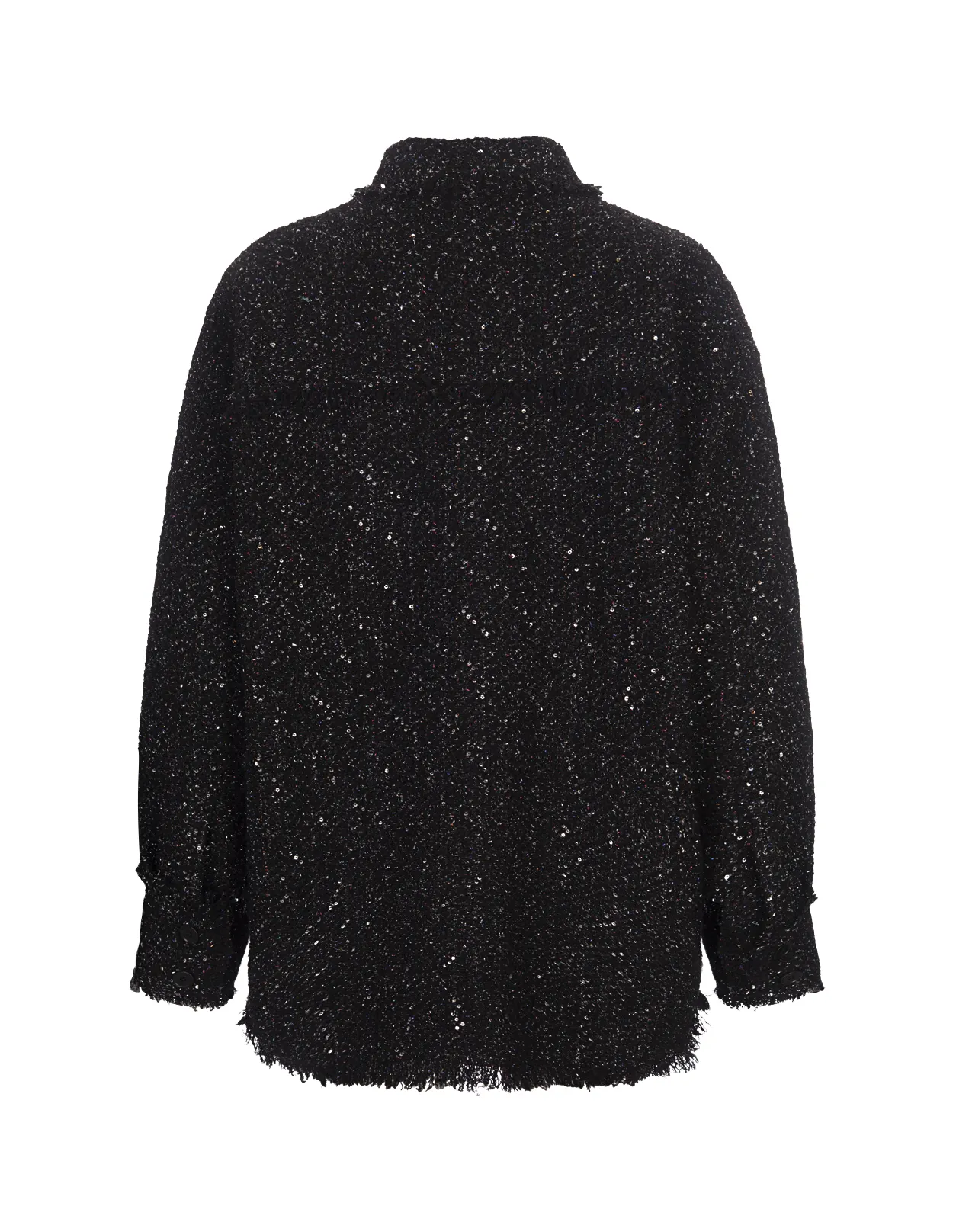 MSGM Black Lurex Tweed Shirt