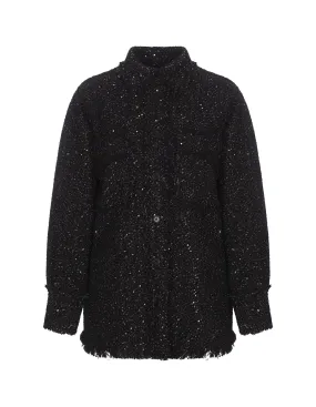 MSGM Black Lurex Tweed Shirt