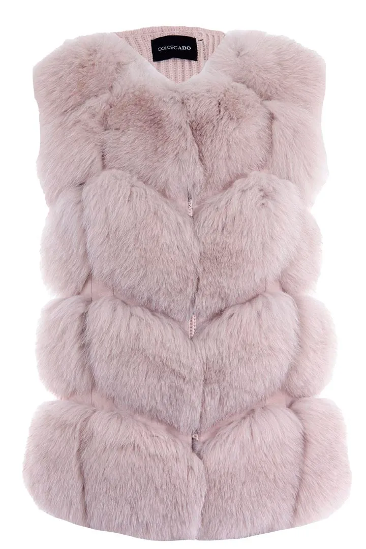 Natural Fur Vest with Knit Back