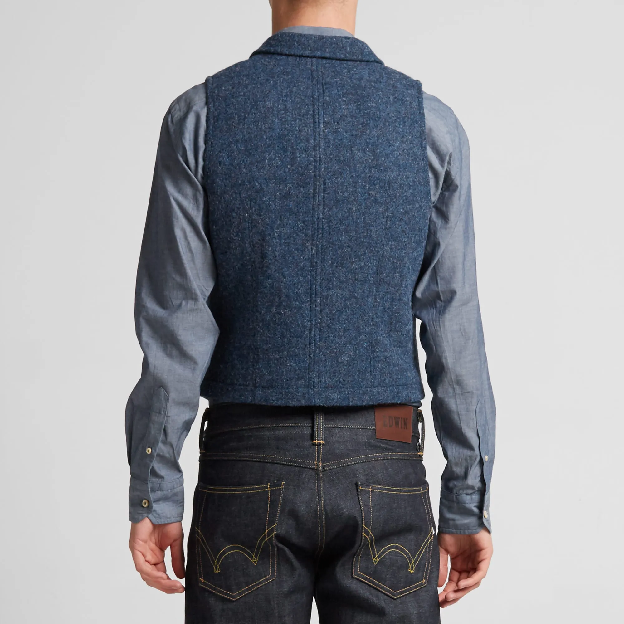 Nigel Cabourn Mallory VestRAF Blue Harris Tweed