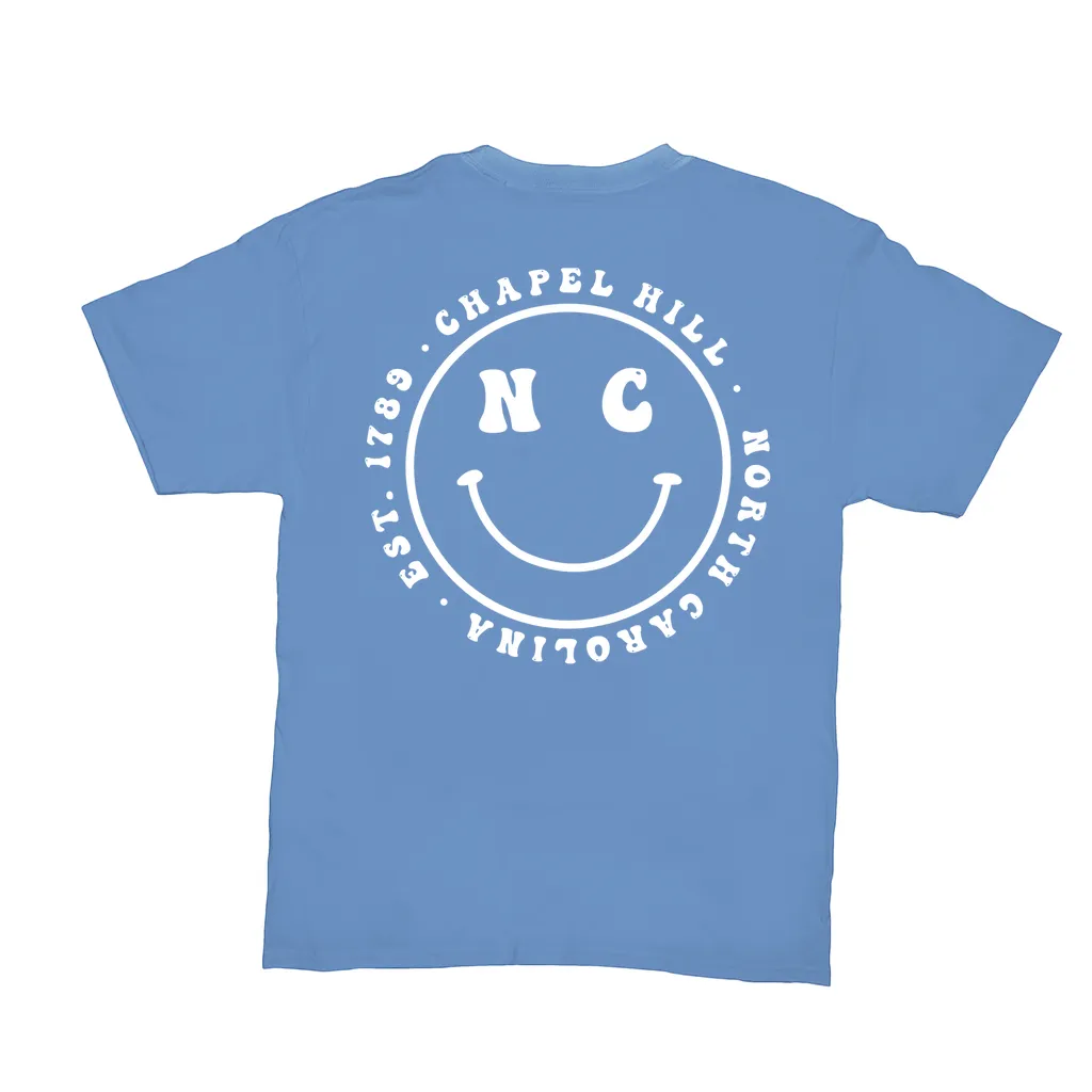 North Carolina Blue Smiley Face T-Shirt Adult T-Shirt