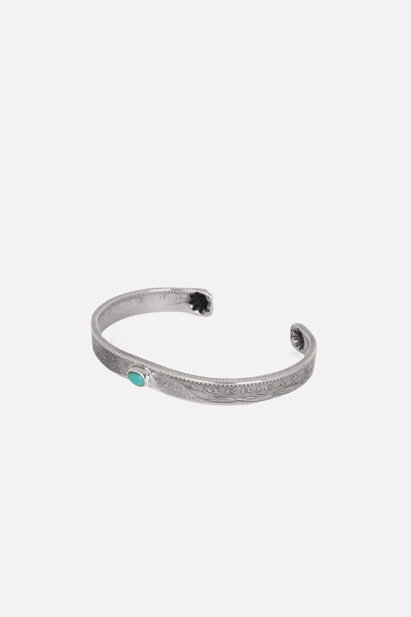 North Works,Morgan Dollar End Shell Bangle / Turquoise