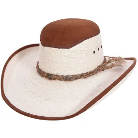 Open Crown Palm Cowboy Hat With Leather