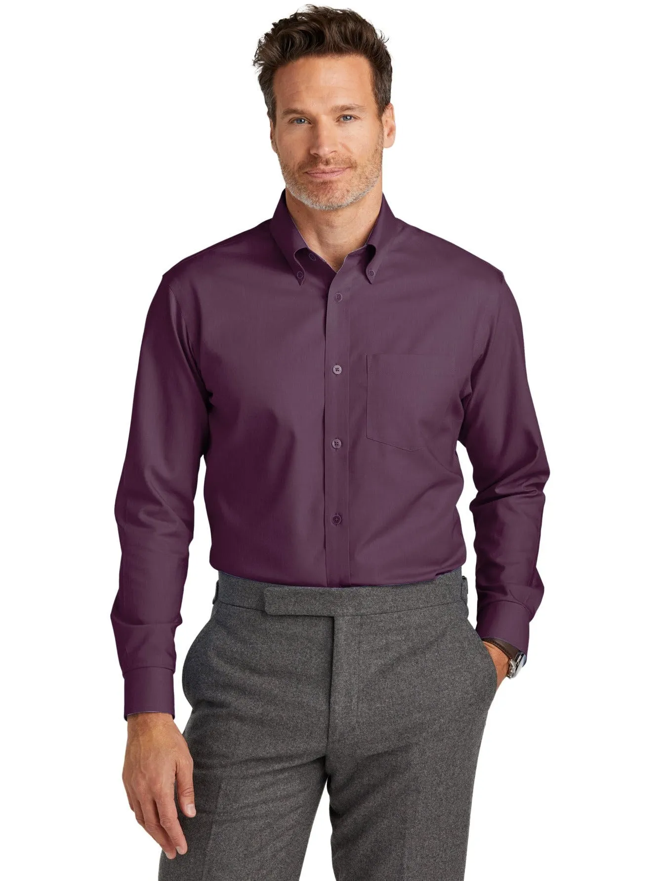 OUTLET-Brooks Brothers Wrinkle-Free Stretch Nailhead Shirt