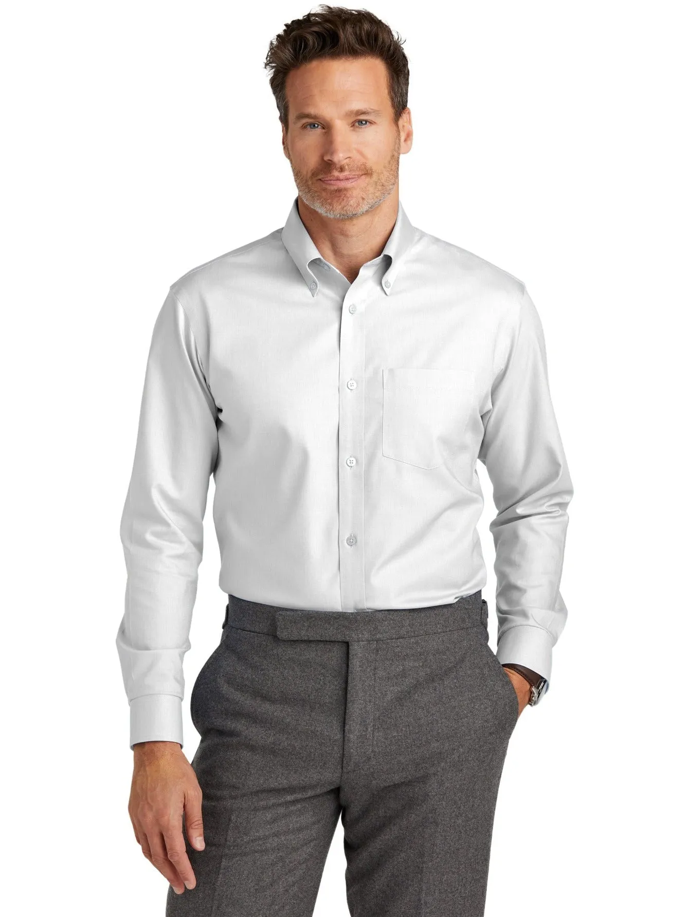 OUTLET-Brooks Brothers Wrinkle-Free Stretch Nailhead Shirt