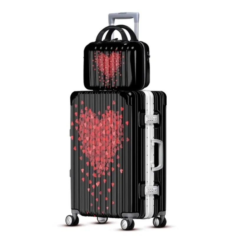 Pc Luggage Spinner Wheels Carry Ons Trolley Suitcase Men Women Boarding Fashion Bag 20