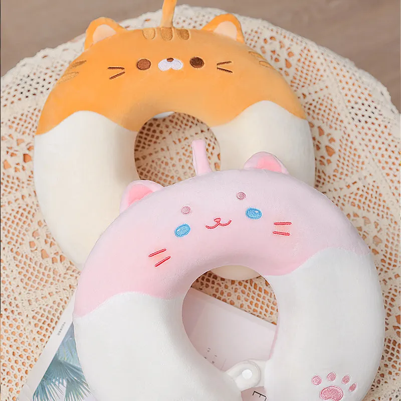 Pink Kitty Neck Pillow