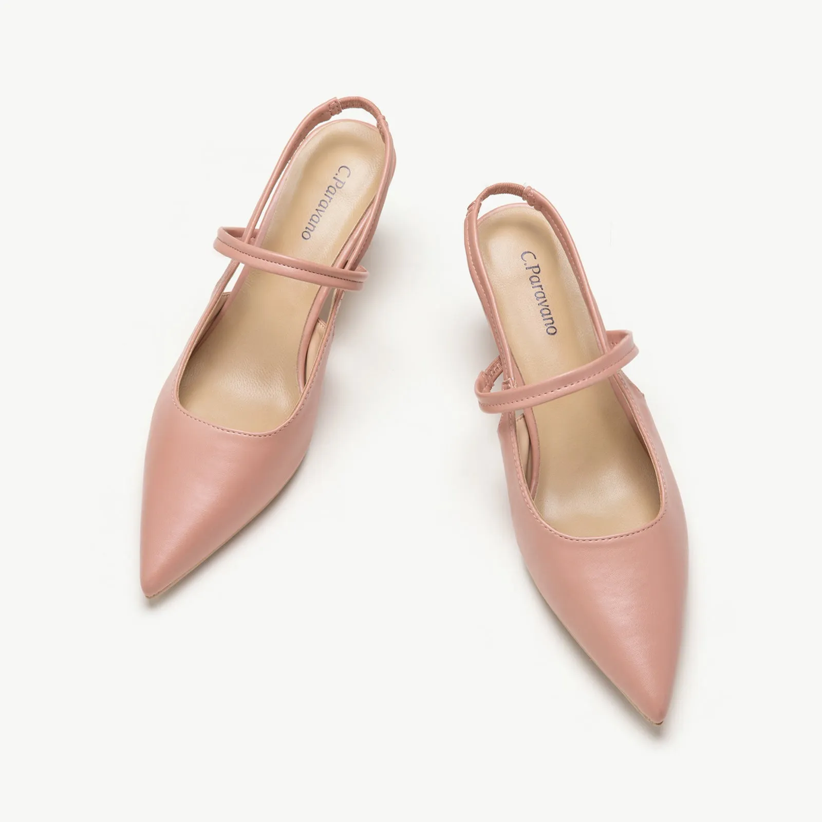 Pointed Toe Kitten heel Slingbacks (Helen) Pink