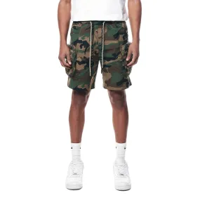 Printed Utility Lounge Windbreaker Shorts - Wood Camo