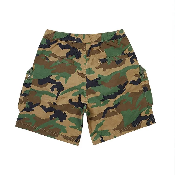 Printed Utility Lounge Windbreaker Shorts - Wood Camo