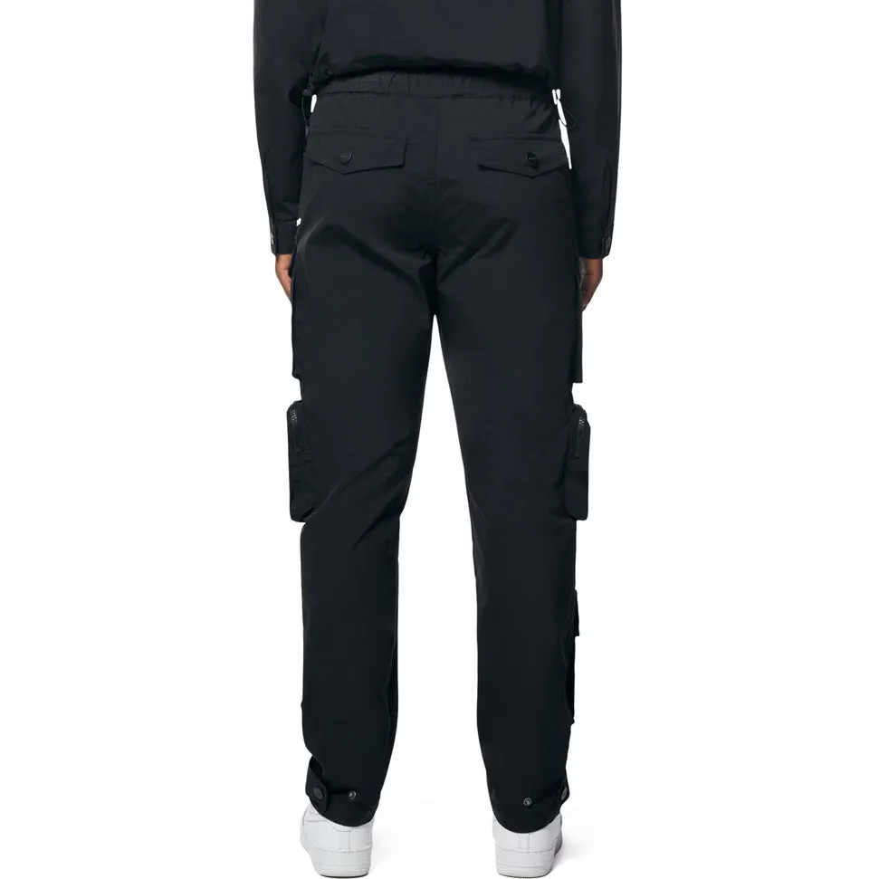 Relaxed Slouch Utility Windbreaker Pants - Black