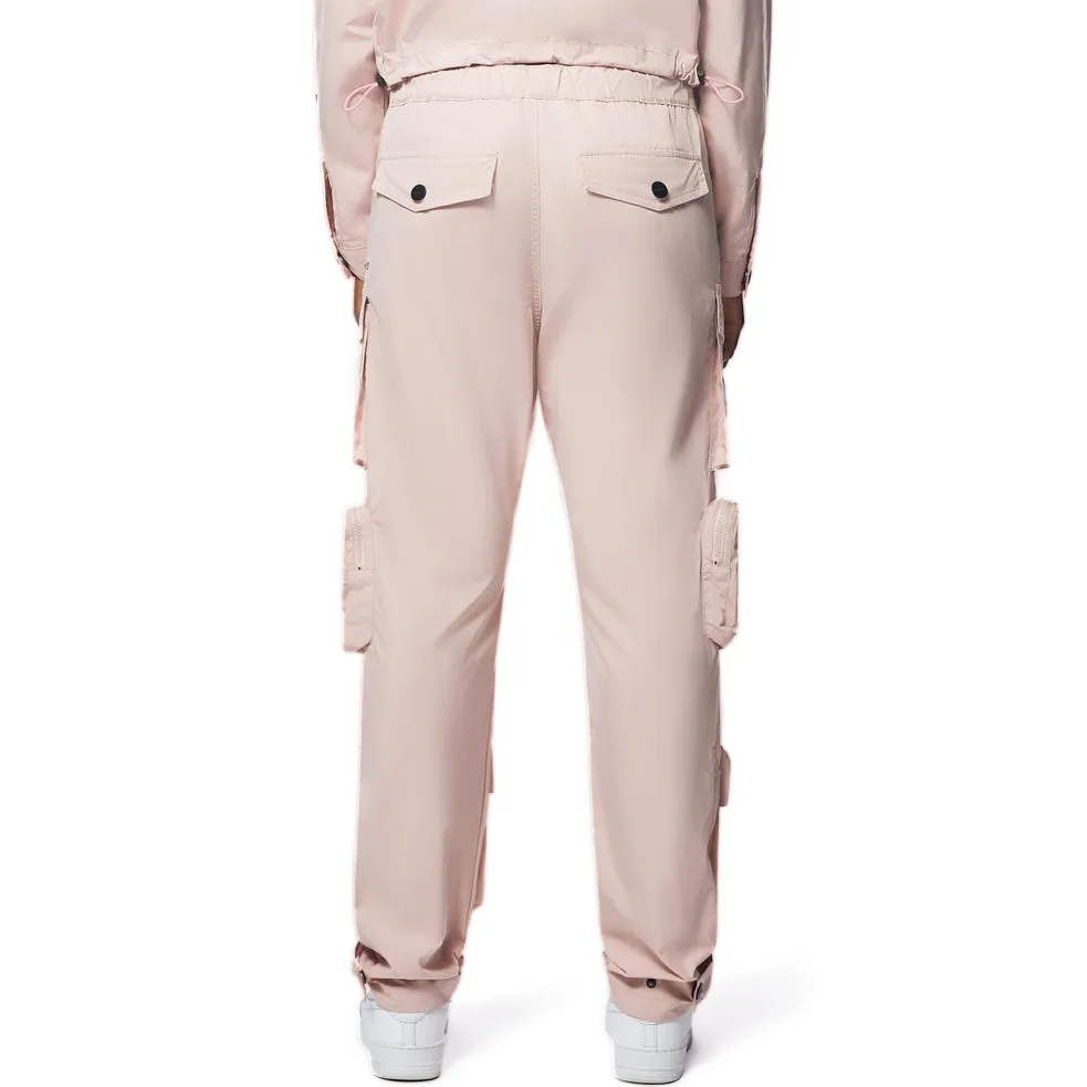 Relaxed Slouch Utility Windbreaker Pants - Pale Pink