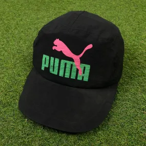 Retro 90s Puma Nylon Snapback Hat Black