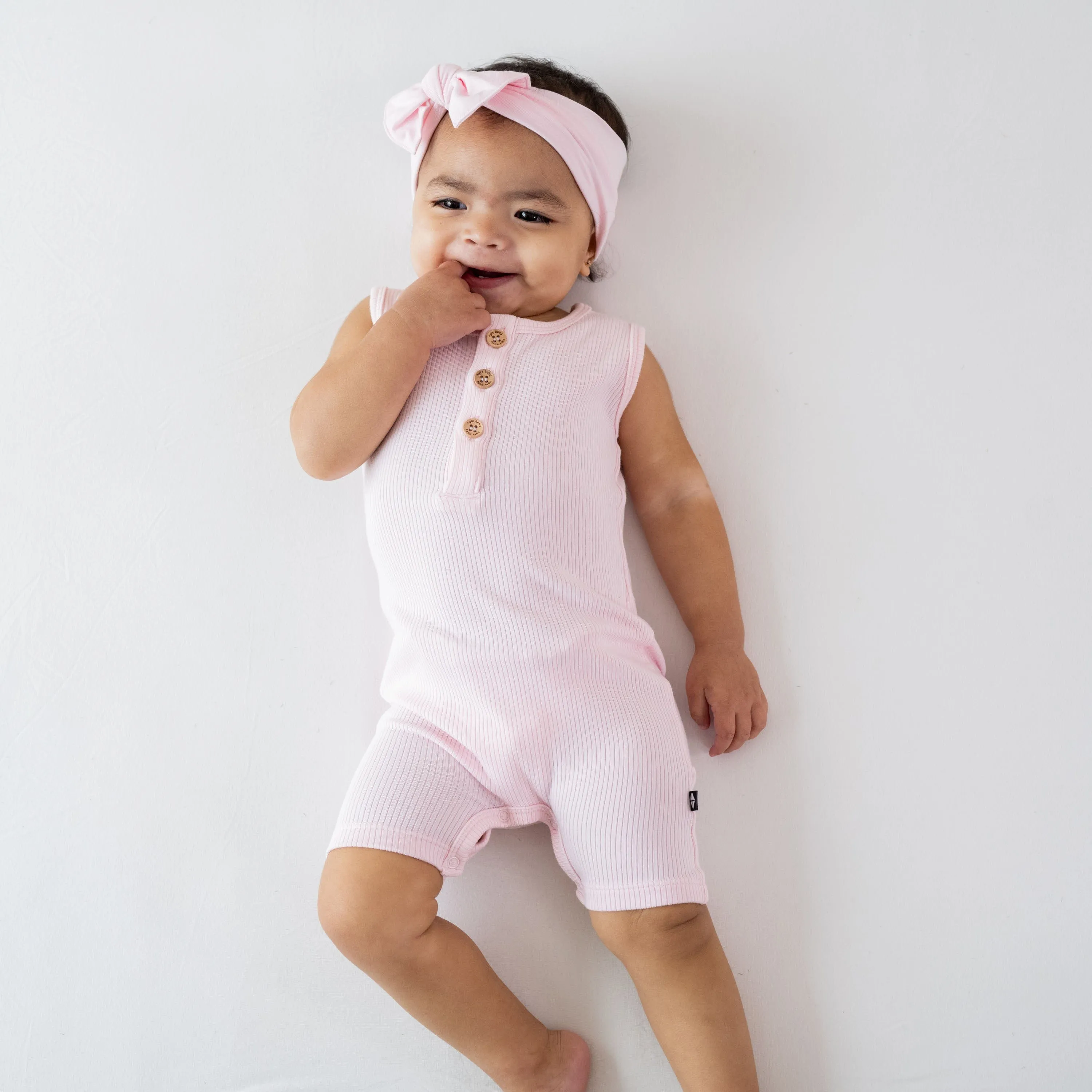 Ribbed Sleeveless Shortall in Sakura