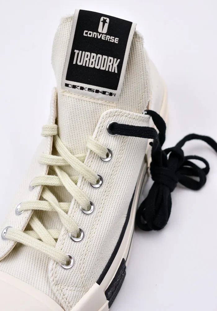 RICK OWENS DRKSHDW x CONVERSE DC02AX766 TURBODRK OX SNEAKERS WHITE