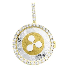 Ripple XRP Coin Iced Out Frame Pendant