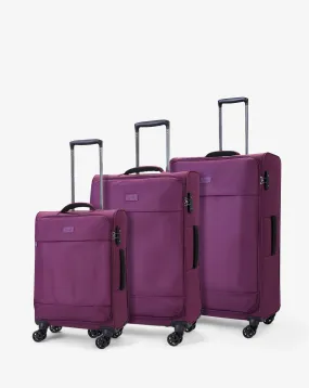 Rock Paris 3pc Suitcase Set Purple | Simply Be