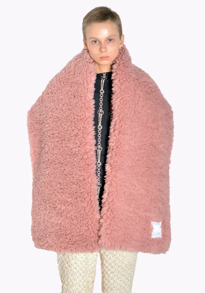 ROKH RA5CA02 JP FAUX FUR SCARF PINK