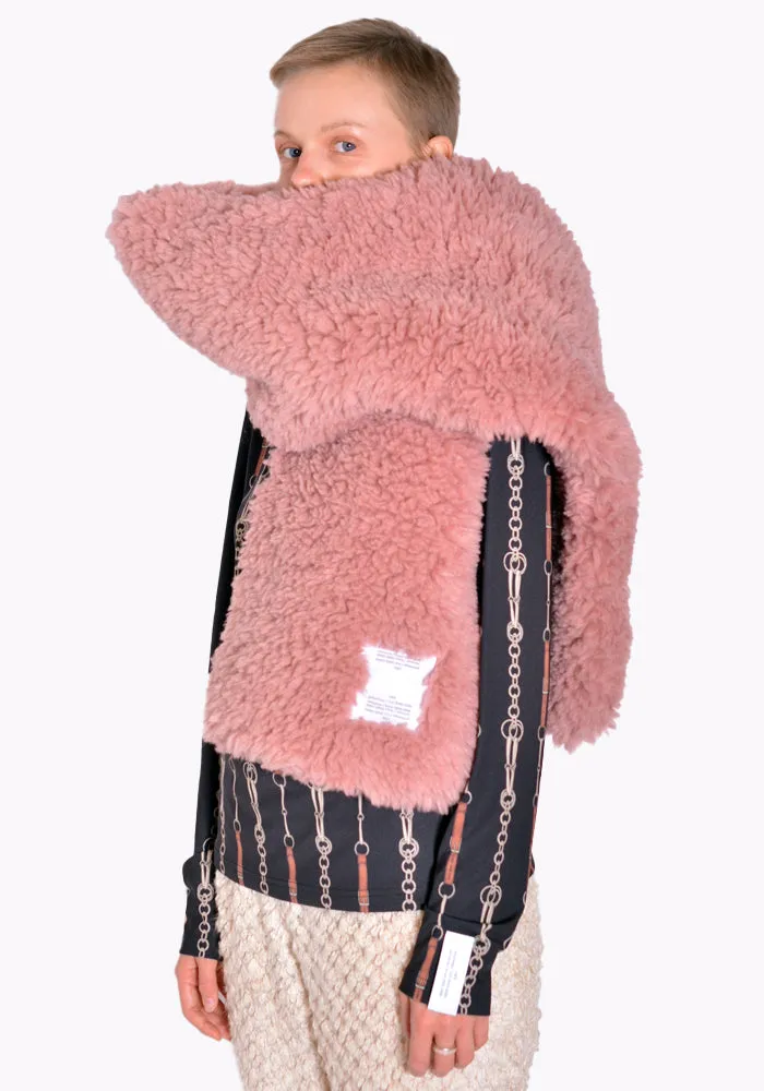 ROKH RA5CA02 JP FAUX FUR SCARF PINK