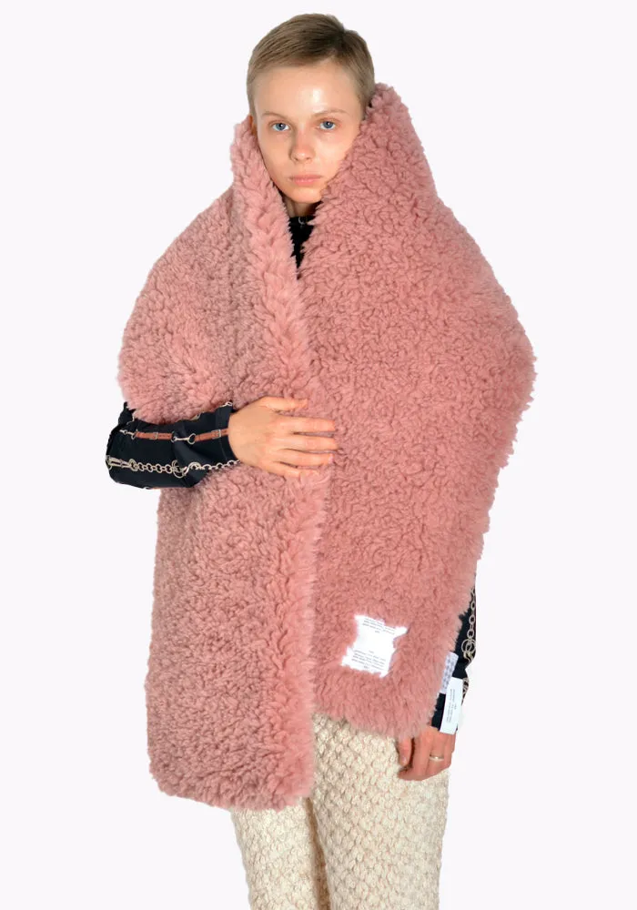 ROKH RA5CA02 JP FAUX FUR SCARF PINK