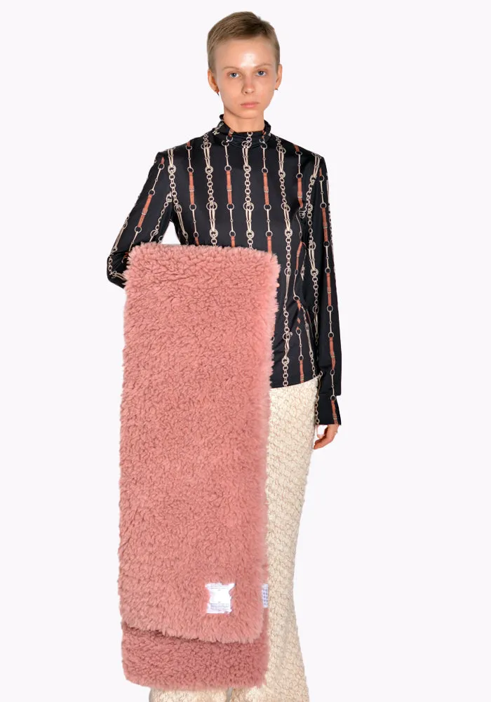 ROKH RA5CA02 JP FAUX FUR SCARF PINK